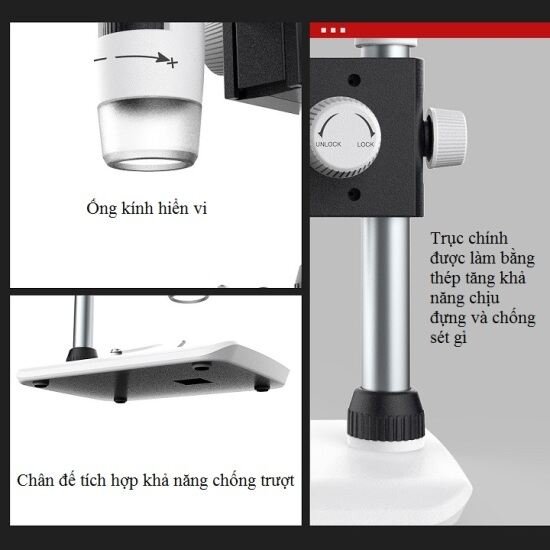 Kính hiển vi điện tử màn hình 4.3inch độ phóng đại 1000x được sử dụng rộng - ảnh sản phẩm 6
