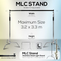 MLC STAND โครงฉากหลังเน้นมั่นคงแข็งแรง แบบขาตั้ง C Stand ปรับความสูงความกว้างได้