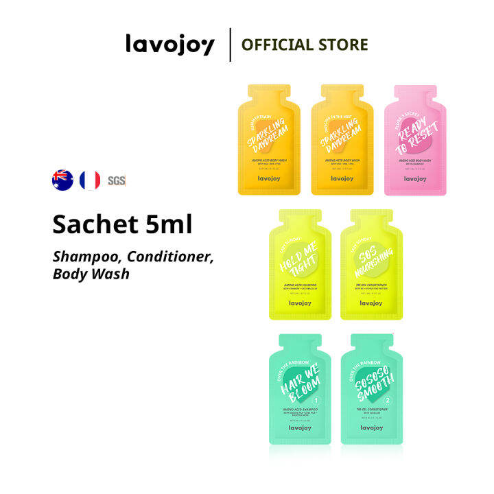 lavojoy Hair & Body Travel Pack Shampoo, Conditioner, Body Wash