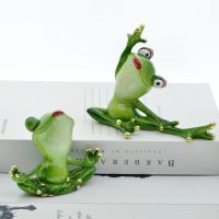 Resin Yoga Frog Figurine Creative Novel Statue Cute Funny Home Decor Accessories For Living Room Desktop Ornament