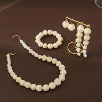 [COD] BZ1794 cross-border and personality simple style earrings necklace bracelet set female temperament