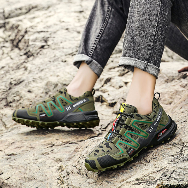 2023รองเท้าเดินป่ามืออาชีพ-รองเท้าเดินป่ากันน้ำระบายอากาศสำหรับผู้ชาย-รองเท้าบูททหารคอมแบตยุทธวิธีรองเท้าผ้าใบเทรนนิ่งทะเลทรายรอง