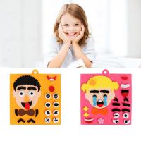 DIY Handicraft Toys Children Expression Puzzle Handmade Stickers Toy Felt Change Aids Early Educational Fabric Teaching Tool