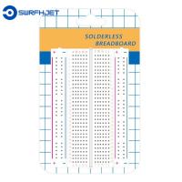 SWRFH แผงวงจร DIY สีขาวขนาด8.5X5.5ซม. 400รูโพรโทบอร์ดสำหรับใช้ทดลองแผ่นตัดขนมปังแผงวงจรทดลองอิเล็กทรอนิกส์