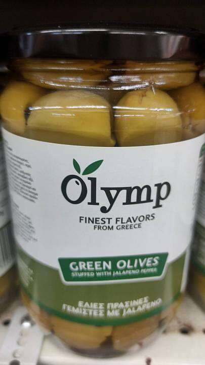 พร้อมส่ง-olymp-โอลิม-มะกอกเขียว-สอดไส้พริกจาลาพีโน-ขนาด-700-กรัม-olymp-green-olives-700-g