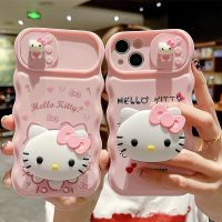 ✢﹊ Original Sanrio 3D Hello kitty Sliding Camera Protection Case For iPhone 14 13 12 11 Pro Max Plus Holder Full Phone Cover Y2k