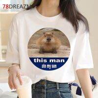 2023 Newcapybara เสื้อผ้ายอดประเดิมผู้ชาย Kawaii พิมพ์กรันจ์ Ulzzang เสื้อผ้าเสื้อยืดความงามฮาราจูกุ