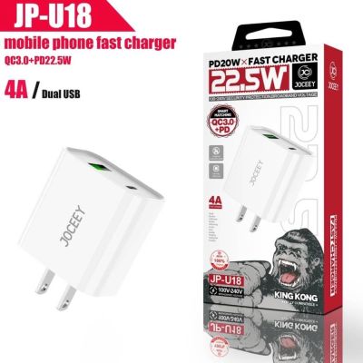 JOCEEY JR-U18 หัวชาร์จบ้าน 2 port Quick charge 3.0 + PD 22.5W