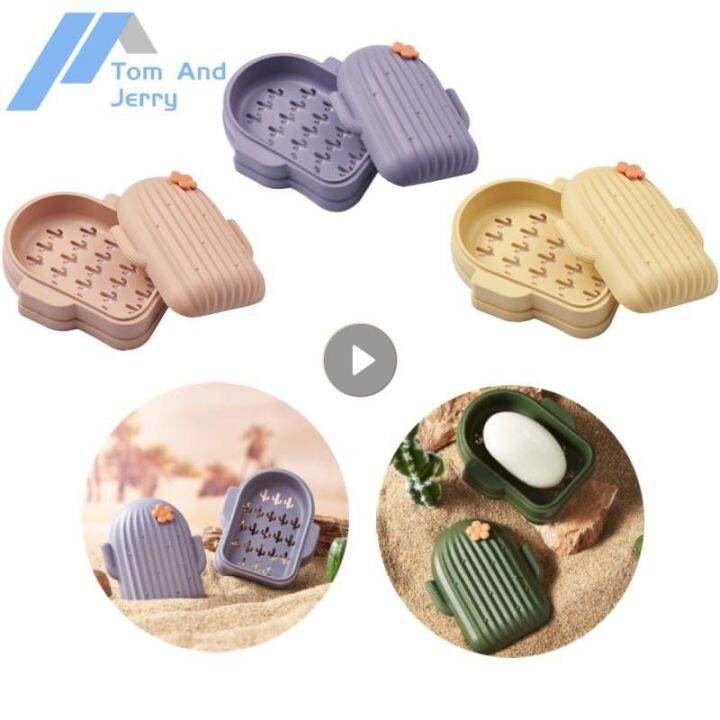 Bathroom Soap Dish Lid Home Plastic Soap Box LeakProof Keeps Soap Easy