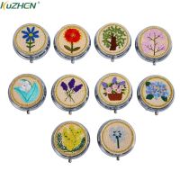 【CW】 Medicine Metal Round Embroidery Organizer Pill Folding Makeup Storage Large