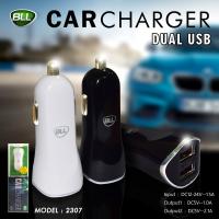 *แท้  BLL CAR CHARGER รุ่น2307 ที่ชาร์จในรถ ที่ชาร์จแบตในรถ หัวชาร์จ อะแดปเตอร์ ชาร์จในรถ 2ช่อง USB รับประกัน1ปี