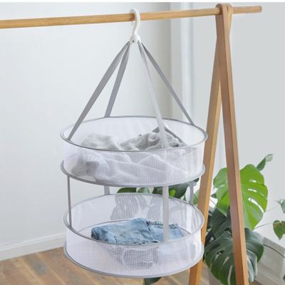 1 Piece Round Cloth Drying Net Windproof Clothes Dryer Net Portable Folding Drying Rack Home Hanging Laundry Dryer Mesh Basket