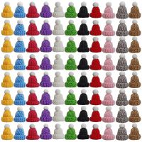 110PCS Mini Knitting Hats Christmas Mini Knitting Doll Hats for Christmas Ornaments DIY