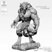 1 24 Resin Figure Kits moon Wolfman Soldier Self-assembled 80MM TD-2075