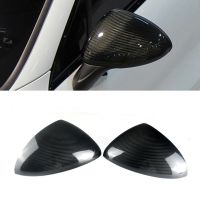 2Pcs Car Carbon Fiber Side Rear View Mirror Cover Trim for- 958 2011-2014