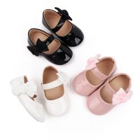 FOCUSNORM 3 Colors Toddler Baby Girls Lovely Shoes 0-18M Soft Sole Bowknot PU Leather Flats First Walkers Non-Slip Shoes