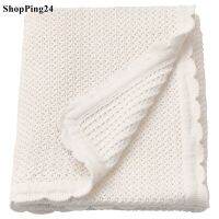 ผ้าห่มเด็ก ผลิตจากผ้าฝ้าย 100% สีขาว ขนาด 90X70 ซม Baby blanket, made of 100% cotton, white, size 90X70 cm