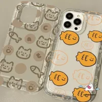 SDFGERGEH เคสโทรศัพท์มือถือแบบนิ่ม Tpu ใส กันกระแทก ลายการ์ตูนแมว ปลาน่ารัก สําหรับ IPhone 11 7Plus XR 14 13 12 11 Pro MAX 6 6S 7 8 Plus X XS MAX