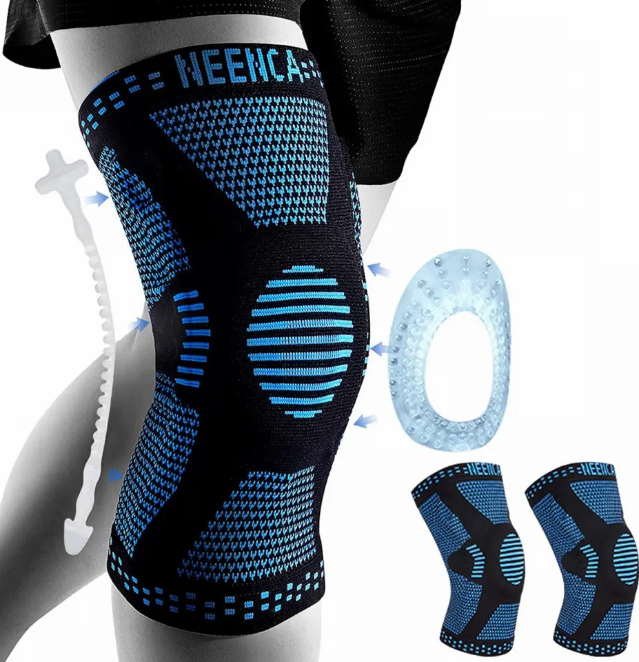 2-Pack Arthritis Knee Compression Sleeves, Knee Brace with Compression  Straps, Knee Support Stabilizers for Running, Jogging, Sports, Men and  Women