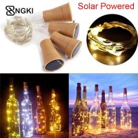 卐 1/2M Solar Powered Wine Bottle Cork Festival Outdoor Light Garland Lights Outdoor Fairy Light Shaped LED Copper Wire String