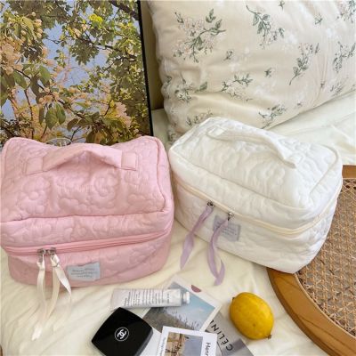 【New】 Candy Color Flower Cosmetic Bag Big Beauty Box Women Travel Toiletry Bag Zipper Makeup Organizer Serie Cosmetic Pouch