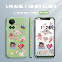 Case4you สำหรับ OPPO Reno10 Pro 5G เคสโทรศัพท์สติกเกอร์รูปสัตว์ตลกแบบขอบสี่เหลี่ยมปลอกซิลิโคนน้ำเคสป้องกันกล้องคลุมทั้งหมด