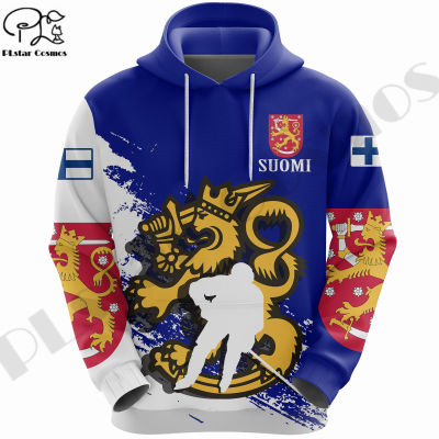 PLstar Cosmos 3Dprinted Newest Suomi Finland Ice Hockey Art Harajuku Streetwear Unique Uni Funny HoodiesSweatshirtZip Q-3