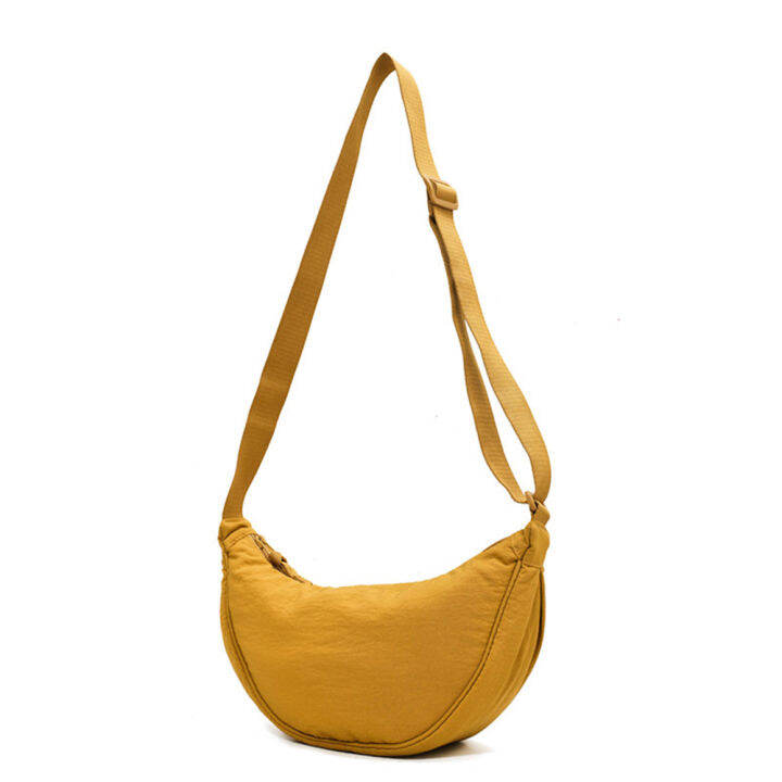 large-capacity-tote-nylon-half-moon-handbag-shopping-solid-dumpling-shape-bag-crossbody-women