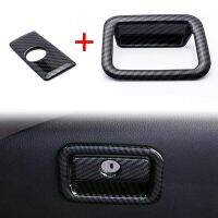 Copilot Passenger Side Glove Storage Box Handle Cover Molding for Toyota Camry 2018-2021 (Carbon Fiber ABS)