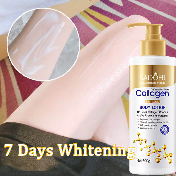 300g SADOER Permanent Whitening Body Lotion Collagen With Glutathione ...