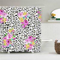 Flowers Pattern Printing Bath Curtain Waterproof Fabric Shower Curtains Floral Bathtub Screen for Bathroom Home Decor