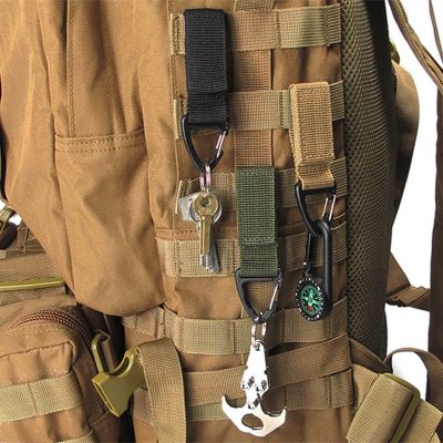 EDC Tactical Nylon Ribbon Keychain Outdoor Multifunctional Carabiner Camping Hiking Hiking Velcro Backpack Buckle Hook Adhesives Tape