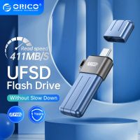 ORICO UFSD USB แฟลชไดร์ฟ411MB/S โลหะทั้งหมด512GB เพ็นไดรฟ์256GB 128GB 64แท่ง USB ขนาด GB USB Stick Type C เมมโมรี่สติ๊ก Pendrives U Disk