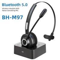 Headset Bluetooth Mono ไร้สาย BH-M97พร้อมไมโครโฟนและแท่นชาร์จใช้สำหรับโทรศัพท์พร้อมชุดหูฟังโทรศัพท์สำนักงานบริการลูกค้า