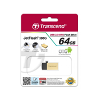 "** สินค้า เคลียสต็อค **  เเฟลชไดรฟ์ USB 2.0/OTG Flash Drive ยี่ห้อ Transcend JETFLASH รุ่น JF380G ความจุ 64GB.