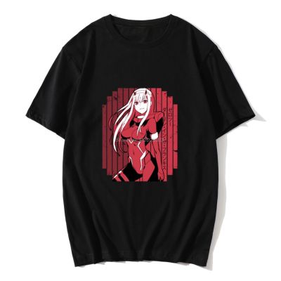 [COD]เสื้อยืดคอกลม ผ้าฝ้าย พิมพ์ลายการ์ตูนอนิเมะ Zero Two Darling In The Franxx สีขาว สําหรับผู้ชายS-5XL  ZZCJ