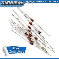 ♦♟ 100pcs 0.5W Zener diode 500MW DO-35 1/2W BZX55C 2.4V 2.7V 3V 3.3V 3.6V 3.9V 4.3V 4.7V 5.1V 5.6V 6.2V 6.8V 7.5V 8.2V 9.1V 10V