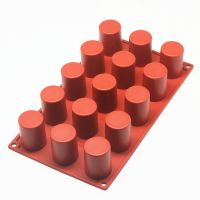 Baking Tools 15-cavity /8-cavity Cylinder Shape Silicone Cake Mold For Chocolate Mousse Jelly Pudding Dessert Tools Dessert Mold Bread Cake  Cookie Ac