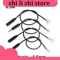 zhilizhi Store 30CM 3.5mm DC female male stereo aux extension connector cable 3 Pole 4 Pole Jack DIY Earphone Headphone Repair Wire Cord DIY