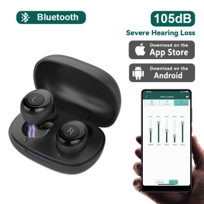 ZZOOI Hearing Aid Rechargeable Intelligent Hearing Aids Digital Sound Amplifier APP Control High Power Audiphone Low Noise Auditivo