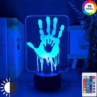 Video Game Stranding Hand Prints Led Night Light for Kids Room Decor Cool Gift for Child Gamers Nightlight Usb Desk Lamp Death