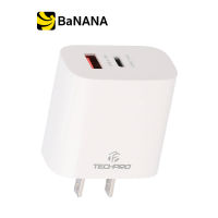 อะแดปเตอร์ TECHPRO Wall USB Charger 1 USB-A (QC3.0A) / 1 USB-C (PD45W) TP-WC03R - White by Banana IT