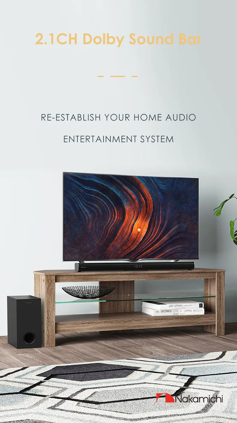 Nakamichi APOLLO 220 Dolby Audio 2.1 Soundbar Black