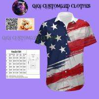 American Flag Design 2023 Summer and Autumn Hawaiian Shirt High Quality, Unisex, Size S-3XL