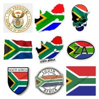 South Africa Flag Map Stamp Travel  Vinyl Sticker South Africa Country Code Emblem ZA Cape Town Decal ForTruck Car Window Bumper