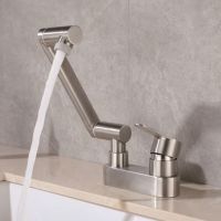 304 stainless steel bathroom sink faucet deck installation 360 degree bathroom accessories rotary brush cold and hot water mixer