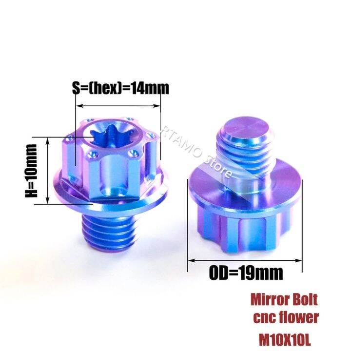 2pcs one pair RTMAO Titanium Bolts M10X10mm Review Mirror Bolts Lazada PH