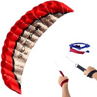 High Quality 2.5m Red Dual Line Parafoil Kite WithFlying Tools Power Braid Sailing Kitesurf Rainbow Sports Beach