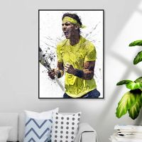 Rafael Nadal โปสเตอร์สไตล์กราฟฟิตี,พิมพ์ผ้าใบ,เหมาะสำหรับผู้ที่ชื่นชอบกีฬา,ห้องออกกำลังกายผนังศิลปะ,ตกแต่งบ้าน,ผู้เล่นเทนนิสภาพวาด1010