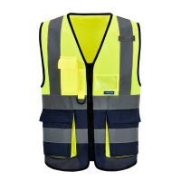 AYKRM 21 Colour （XS-8XL) Hi Vis Viz High Visibility Reflective Zip Pocket Security Waistcoats Jacket Workwear Vests